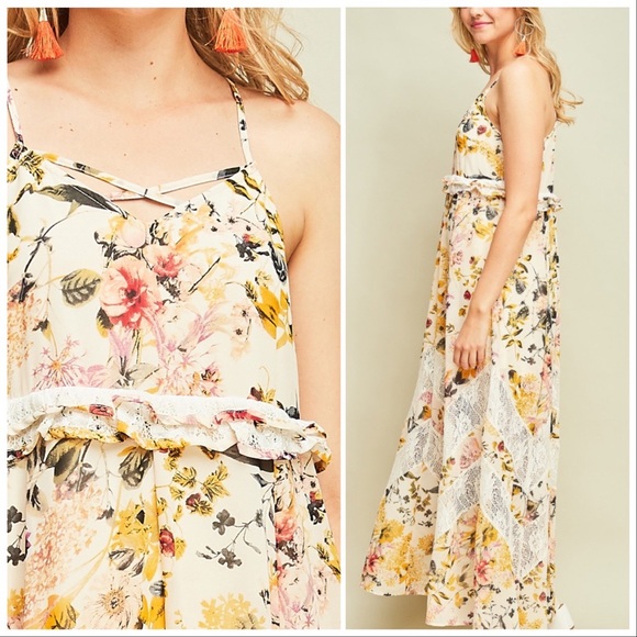 Tropical Lemon Green Resort Maxi Dress - Picture 10 of 12